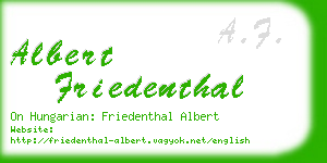 albert friedenthal business card